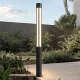 Black LED Cylinder Bollard Light for Outdoor Landscape Pathway