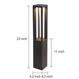Modern Black LED Bollard Garden Light for Outdoor Landscape Pathway