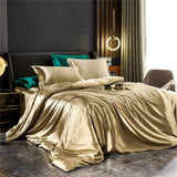 Mulberry Silk Bedding Set with Duvet Cover Sheet and Pillowcases