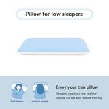Hyper Slim Memory Foam Pillow for Stomach and Back Sleepers