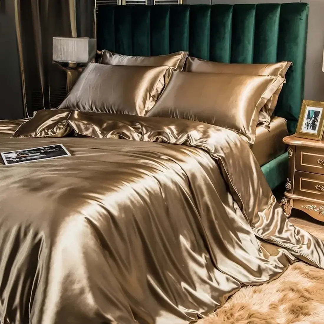 Mulberry Silk Bedding Set with Duvet Cover Sheet and Pillowcases