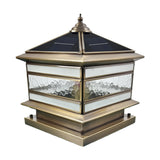 Copper Solar Pillar Light for Outdoor Fence Post Garden Deck