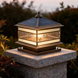Copper Solar Pillar Light for Outdoor Fence Post Garden Deck