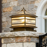 Copper Solar Pillar Light for Outdoor Fence Post Garden Deck