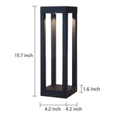 Modern Black LED Bollard Garden Light for Outdoor Landscape Pathway