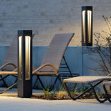 Modern Black LED Bollard Garden Light for Outdoor Landscape Pathway