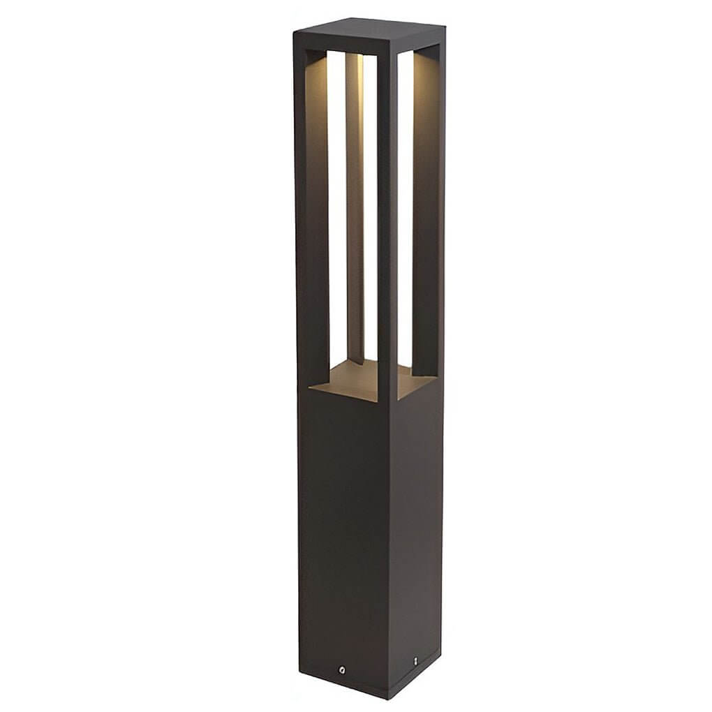 Modern Black LED Bollard Garden Light for Outdoor Landscape Pathway